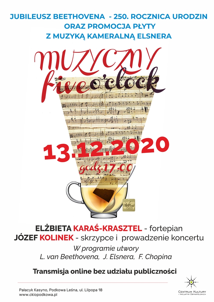 You are currently viewing MUZYCZNY FIVE O’CLOCK: Jubileusz Beethovena