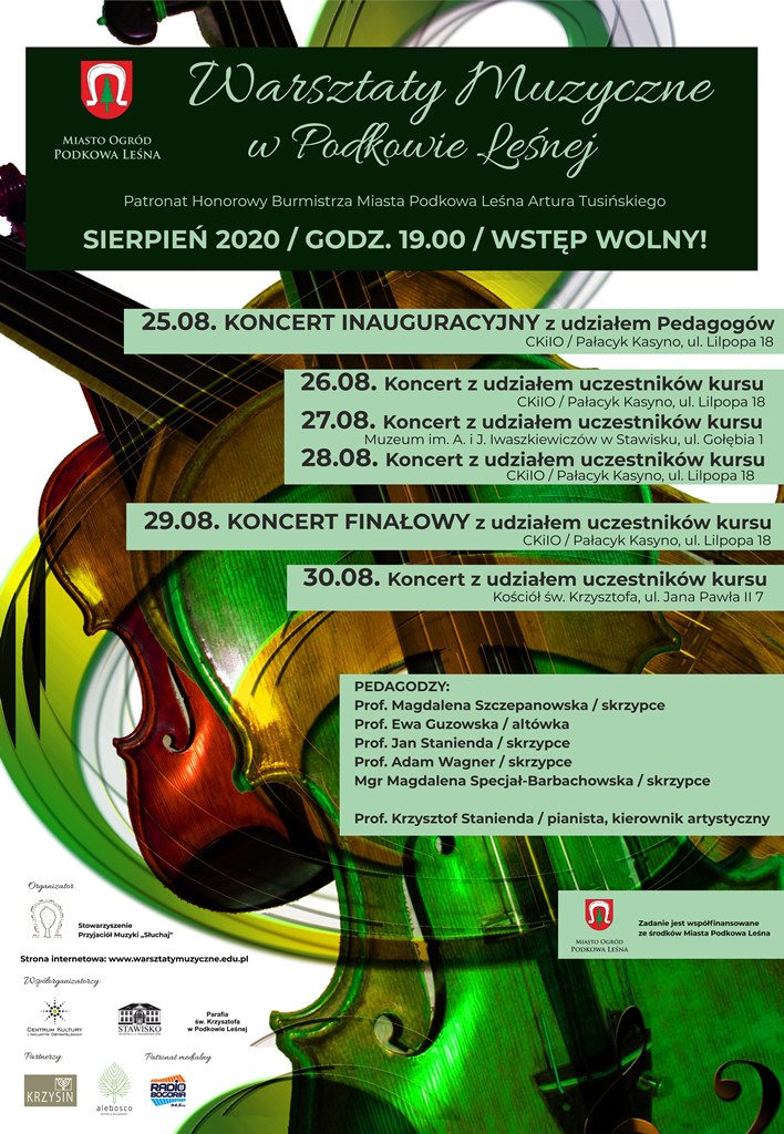 You are currently viewing Koncerty muzyczne w Podkowie Leśnej w wykonaniu pedagogów i uczestników warsztatów