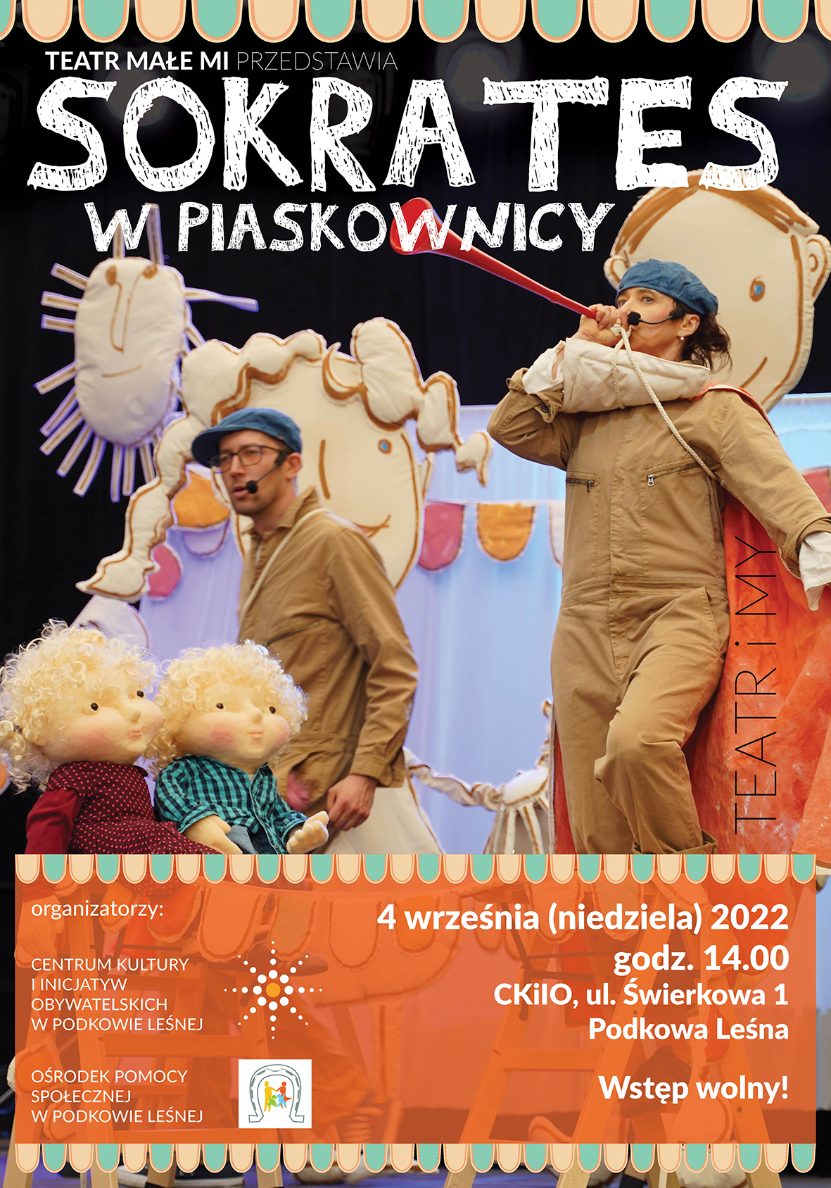 You are currently viewing TEATR I MY: „Sokrates w piaskownicy” – spektakl dla dzieci