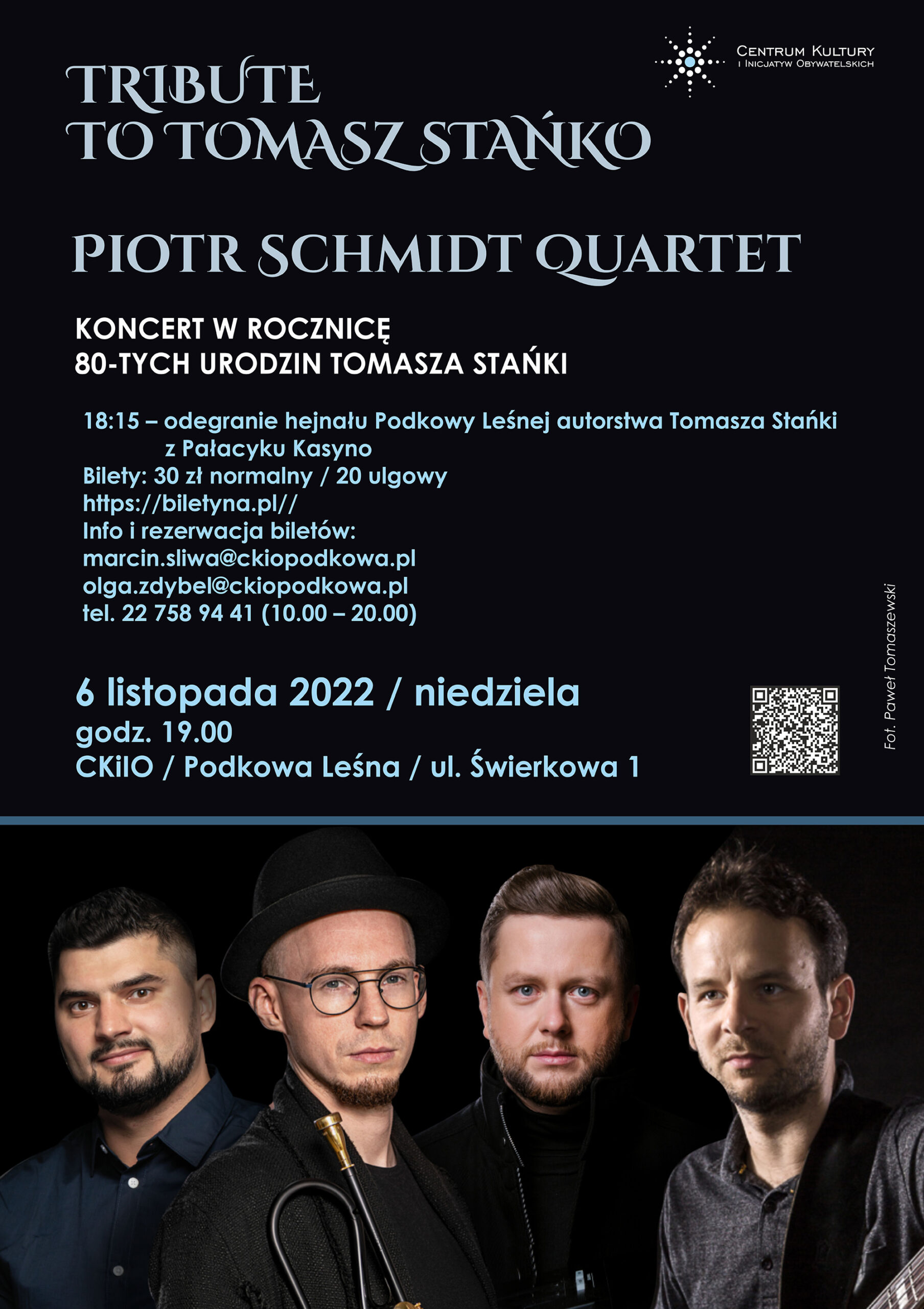 You are currently viewing Tribute to Tomasz Stańko – koncert Piotr Schmidt Quartet
