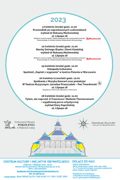 Uniwersytet Otwarty POKOLENIA w kwietniu