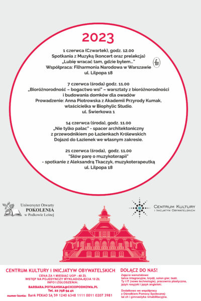 Uniwersytet Otwarty POKOLENIA w czerwcu