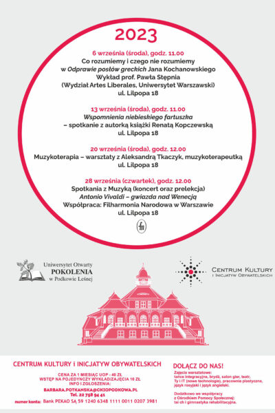 Uniwersytet Otwarty POKOLENIA: Spotkania z Muzyką