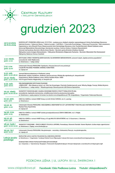 Grudniowy wysyp kulturalny