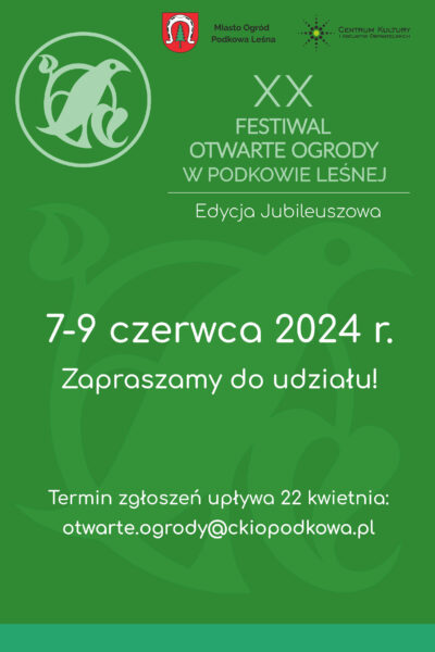 Festiwal Otwarte Ogrody 2024 – wyślij zgłoszenie