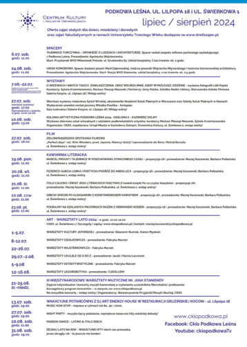 Lipiec i sierpień w Kulturze Leśnej