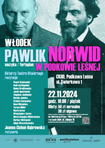 Norwid w Podkowie Leśnej. Koncert Włodka Pawlika z udziałem aktorów Teatru Otwartego