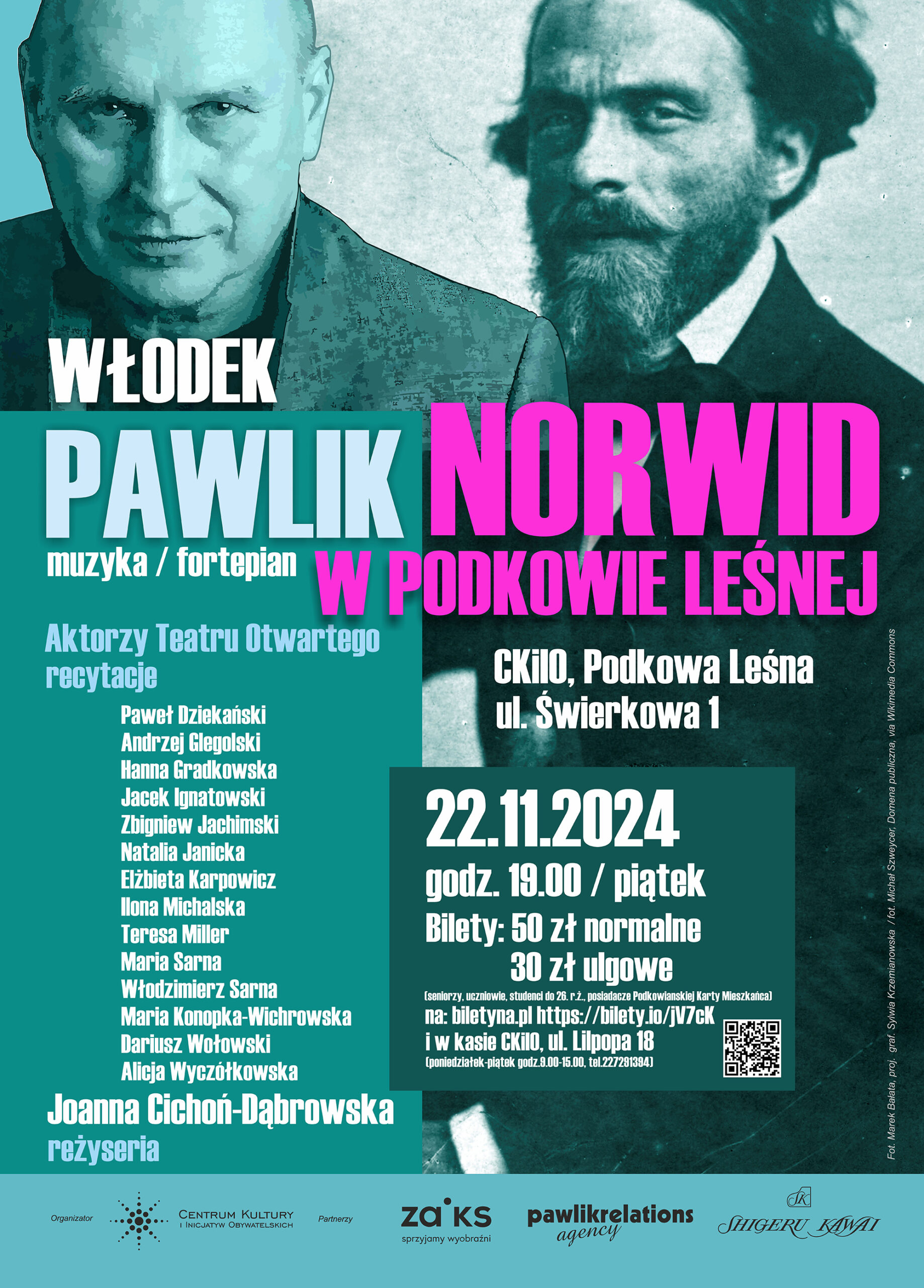 You are currently viewing Norwid w Podkowie Leśnej. Koncert Włodka Pawlika z udziałem aktorów Teatru Otwartego