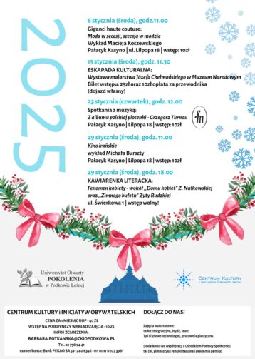 Uniwersytet Otwarty POKOLENIA: styczeń 2025