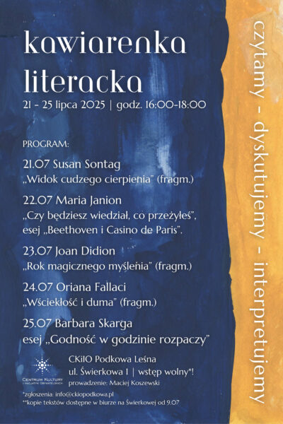 Kawiarenka literacka lipiec 2025