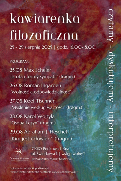Kawiarenka filozoficzna – sierpień 2025