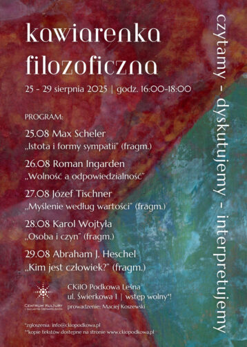 Kawiarenka filozoficzna – sierpień 2025