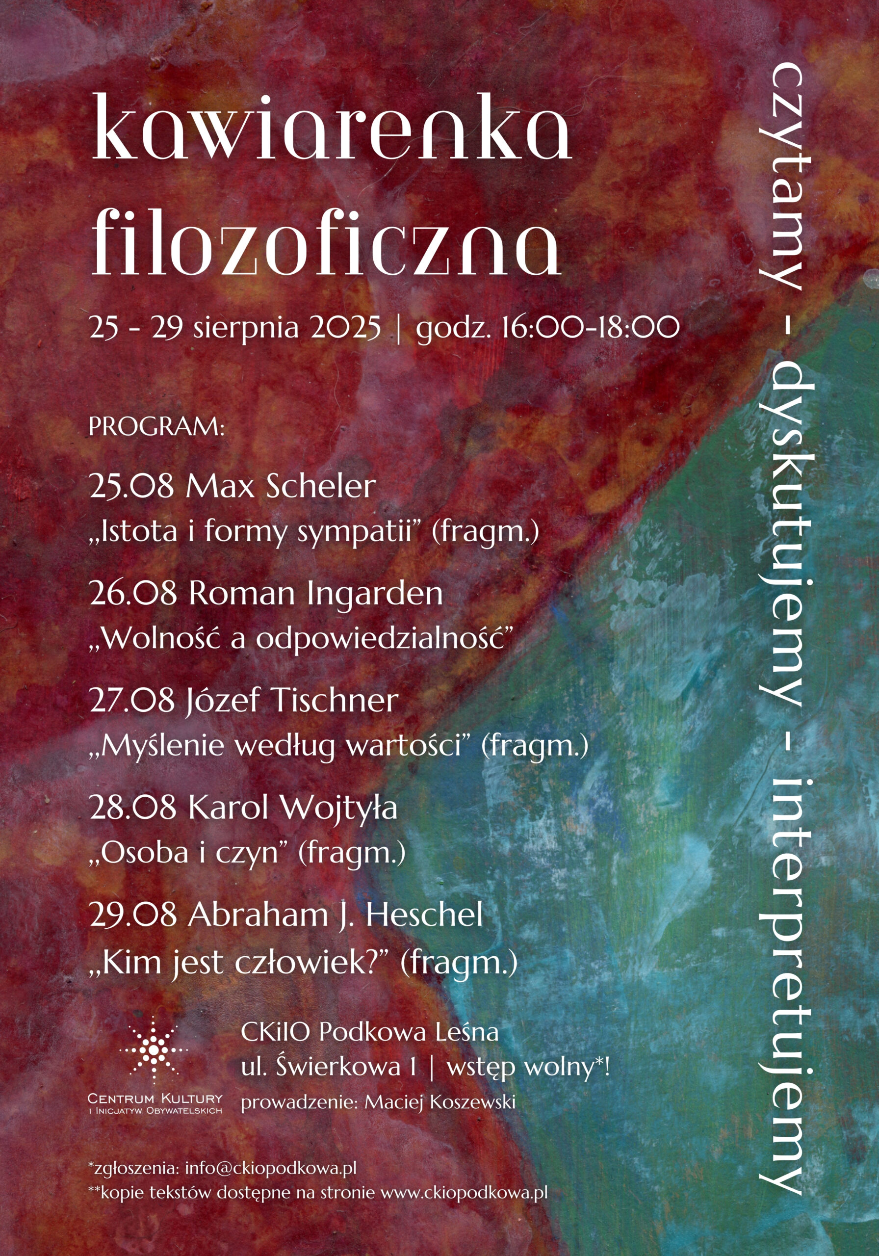 You are currently viewing Kawiarenka filozoficzna – sierpień 2025