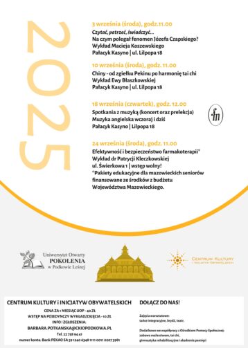 Wrzesień na Uniwersytecie Otwartym POKOLENIA