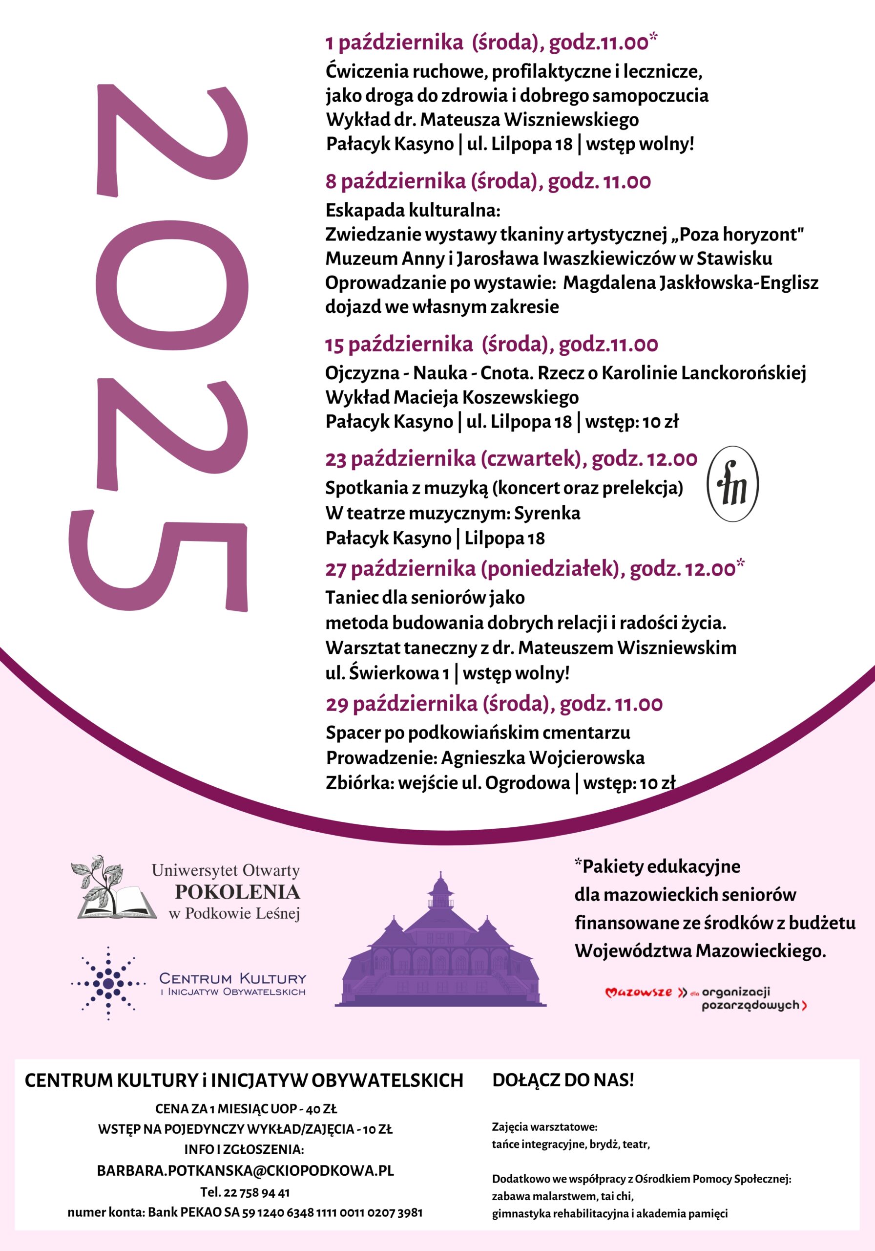 You are currently viewing Październik na Uniwersytecie Otwartym POKOLENIA