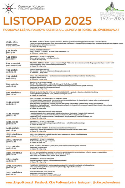 Program kulturalny na listopad 2025