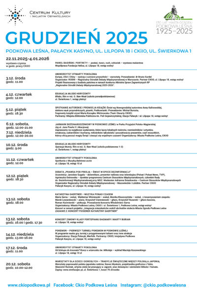 Grudniowe atrakcje bardzo kulturalne