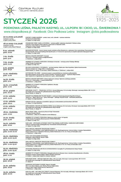 Styczeń 2026 – poznaj nasz program