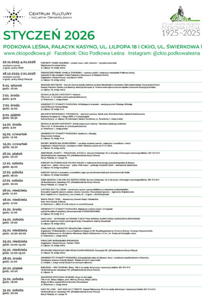 Styczeń 2026 – poznaj nasz program