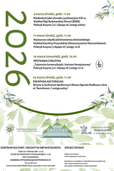 Uniwersytet Otwarty POKOLENIA w marcu 2026