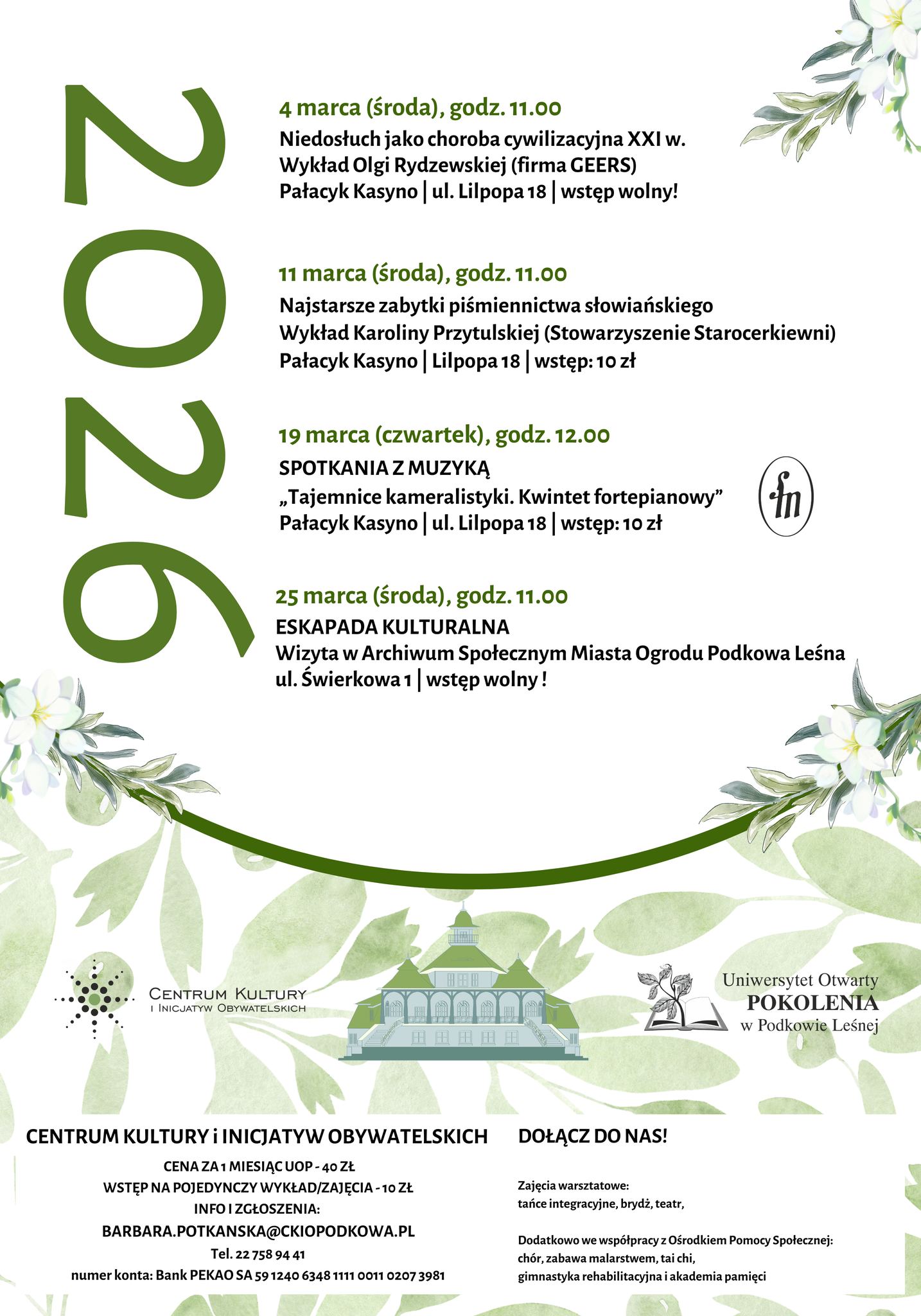 You are currently viewing Uniwersytet Otwarty POKOLENIA w marcu 2026