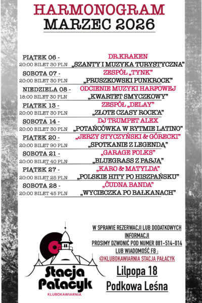 STACJA PAŁACYK: co w marcu 2026?