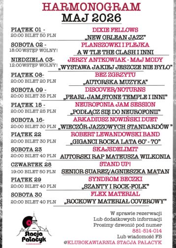 STACJA PAŁACYK – program na maj 2026