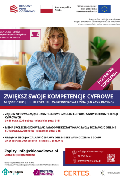 Bezpłatne szkolenia: zwiększ swoje kompetencje cyfrowe