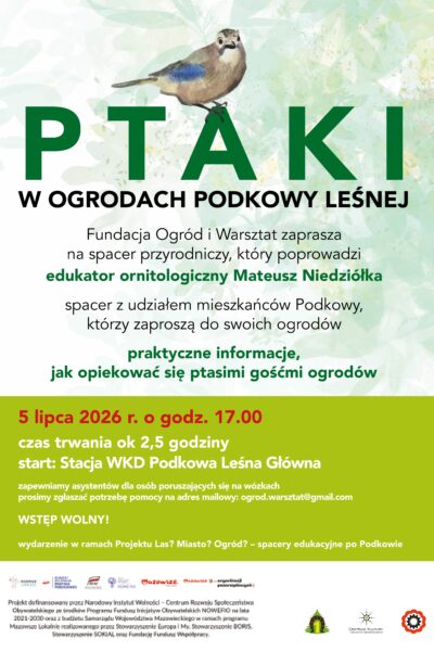 Ptaki w ogrodach Podkowy Leśnej – spacer przyrodniczy