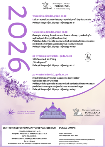 Uniwersytet Otwarty POKOLENIA: wrzesień