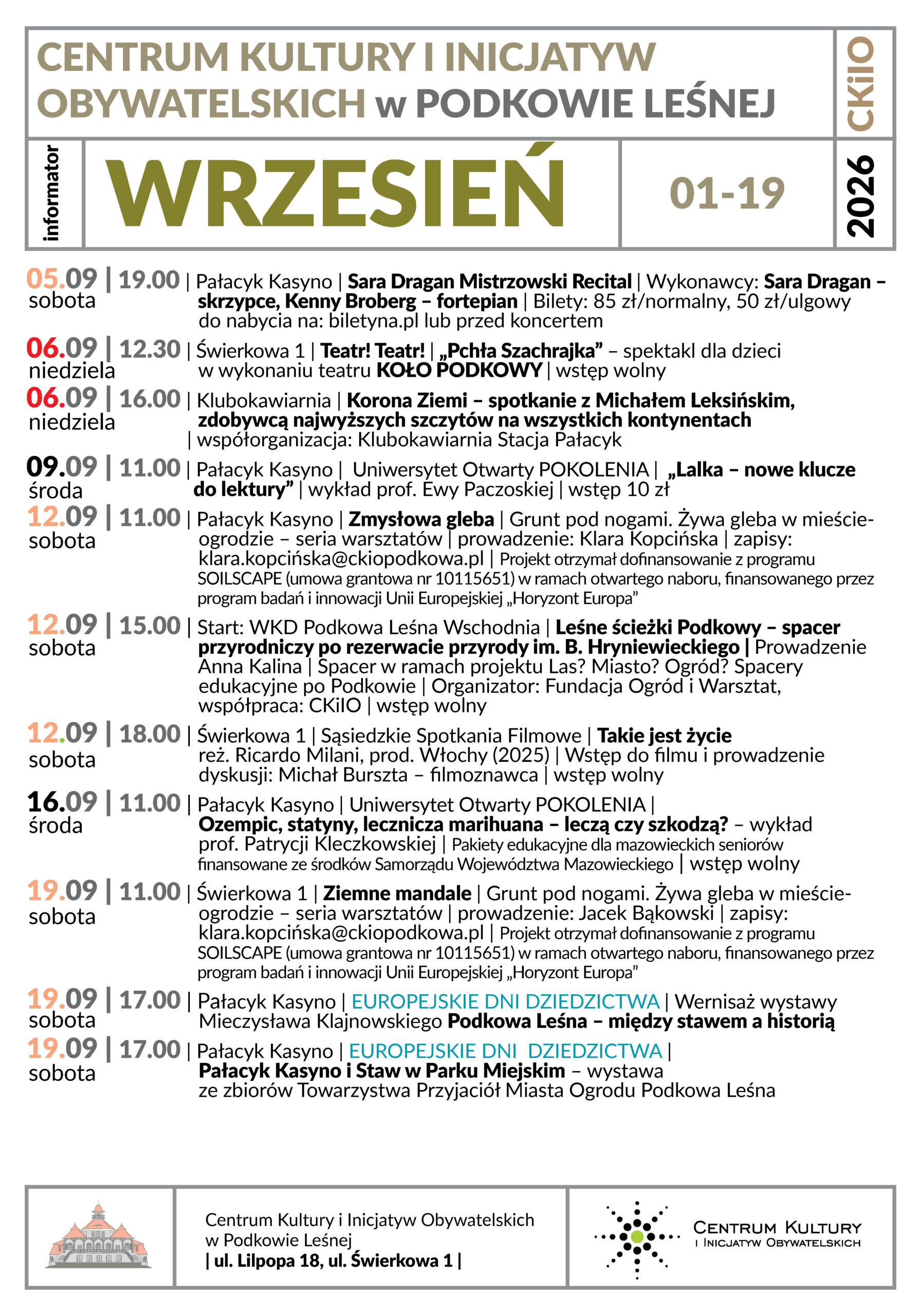 You are currently viewing Wrzesień 2026 – zupełnie nowy harmonogram kultury