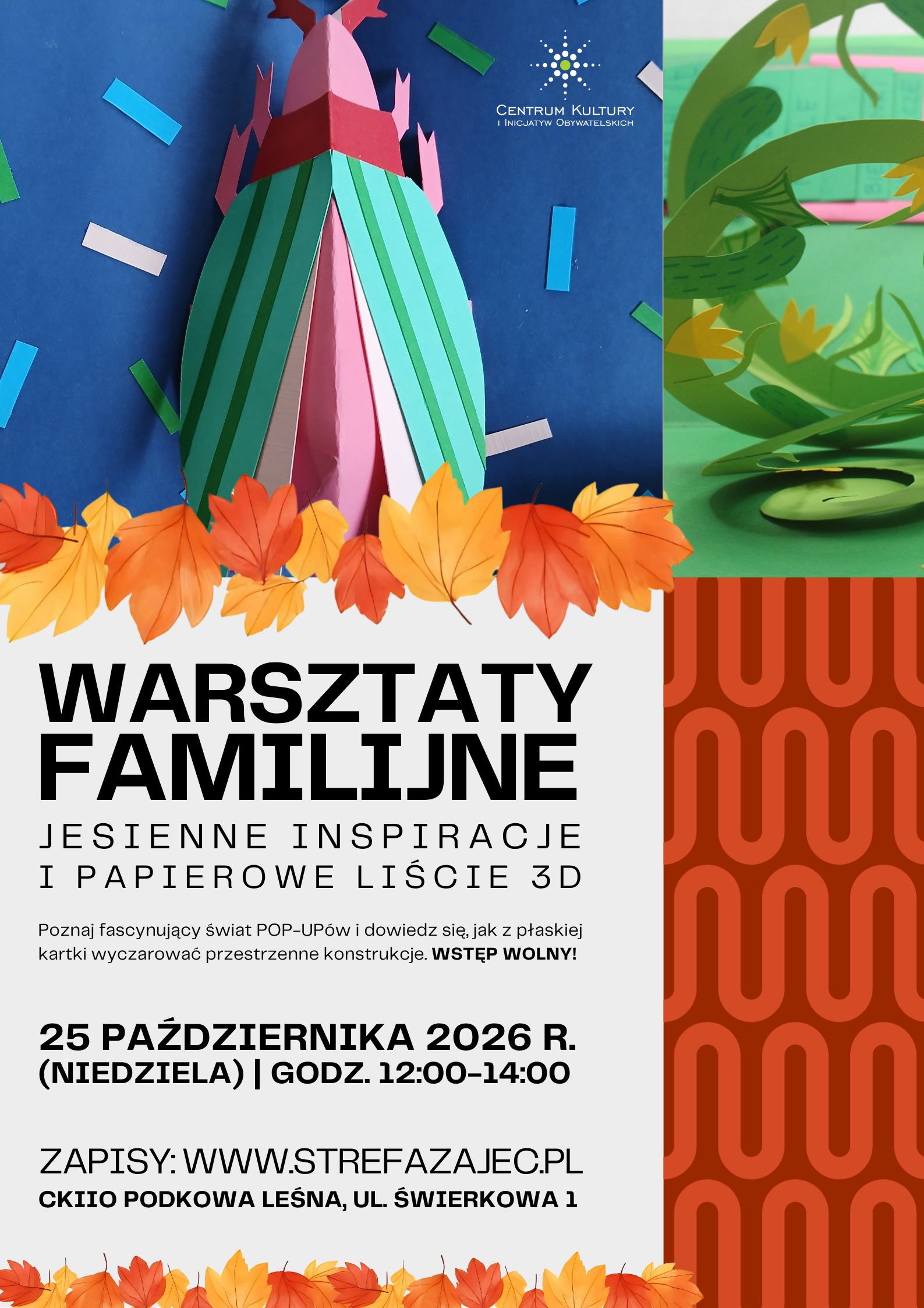 You are currently viewing Warsztaty z Pop – UPów | Jesienne inspiracje i papierowe liście 3D